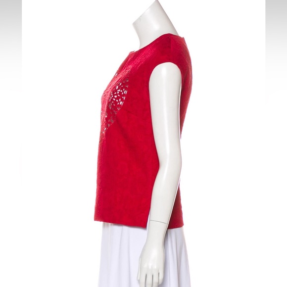 Dolce & Gabbana red jacquard heart cut out top - Picture 2 of 3